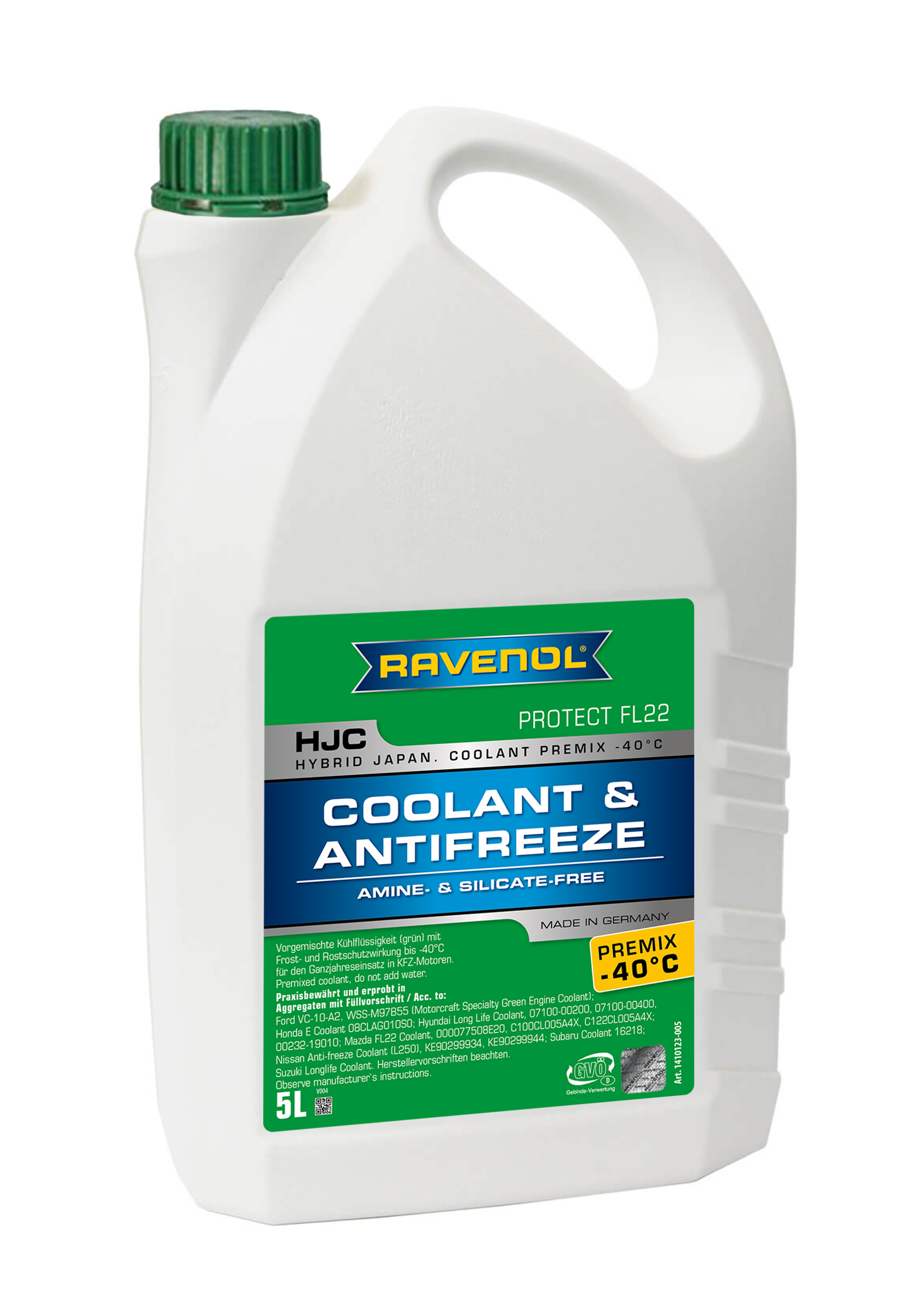 RAVENOL HJC Refrigerante 5L FL22 verde 5050