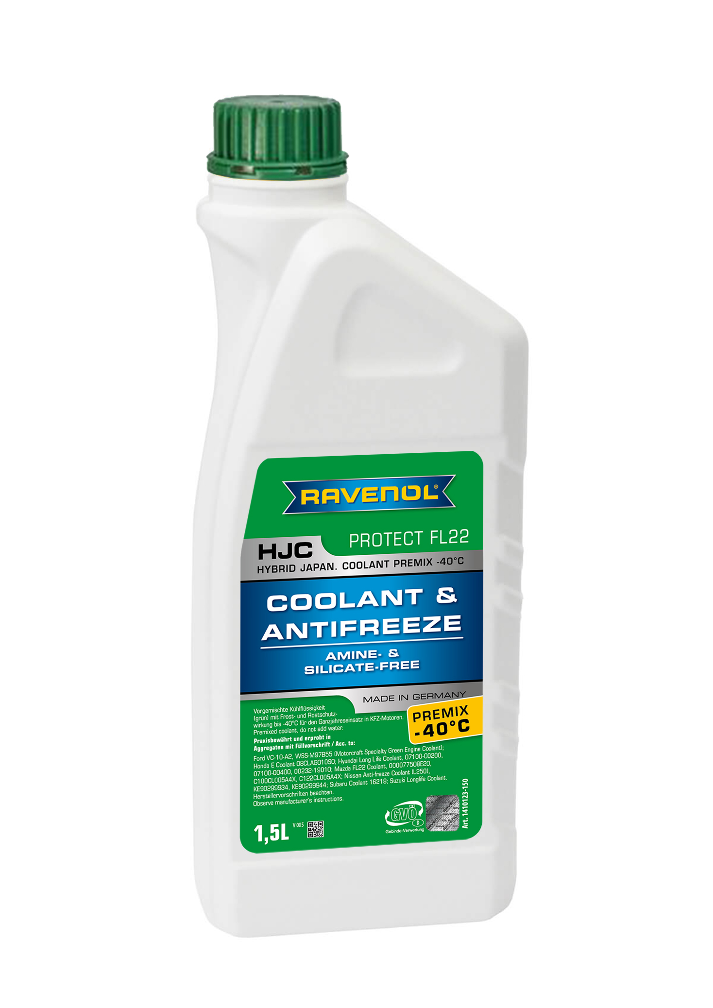 RAVENOL HJC Refrigerante 1.5L FL22 verde 5050